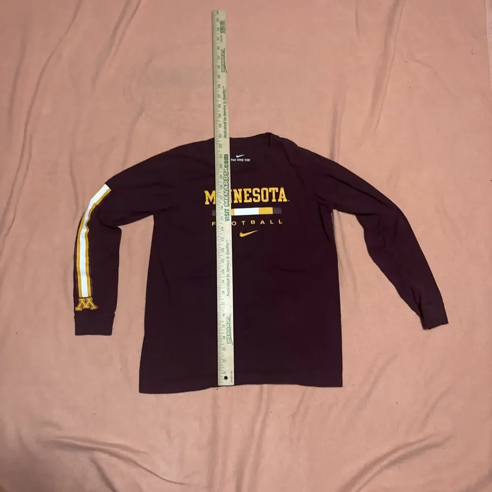 University Of Minnesota Golden Gophers Football Long Sleeve Nike Youth Large